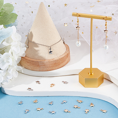 60Pcs 2 Colors Brass Charms KK-BBC0002-52-1