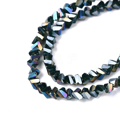 Electroplate Opaque Glass Beads Strands LS-EGLA-Q139-01A-C17-1