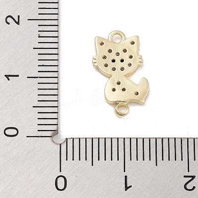 Brass Pave Clear & Black Cubic Zirconia Pet Kitten Connector Charms LS-KK-Z061-01G-01-1