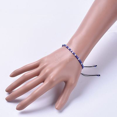 Adjustable Nylon Thread Braided Beads Bracelets X-BJEW-JB04522-07-1
