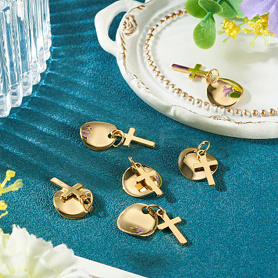 10Pcs Brass Pendants PALLOY-TAC0270-1