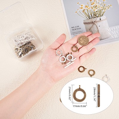 Tibetan Style Toggle Clasps TIBE-PH0004-84-1
