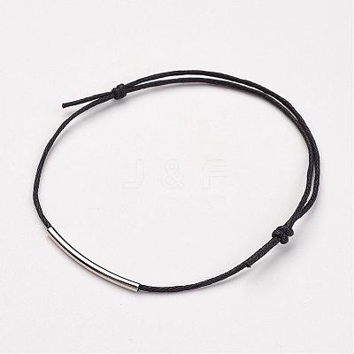 Waxed Cotton Cord Bracelets BJEW-JB02748-04-1