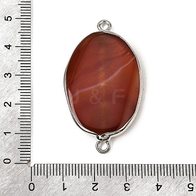 Natural Agate(Dyed & Heated) Oval Links Connector Charms G-P614-06P-04-1