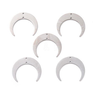 201 Stainless Steel 2-Loop Link Charms X-STAS-N090-LA039-P-1