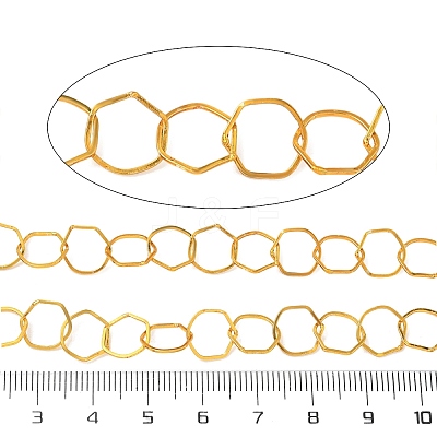 Rack Plating Brass Hexagon Link Chains CHC-N009-03G-1