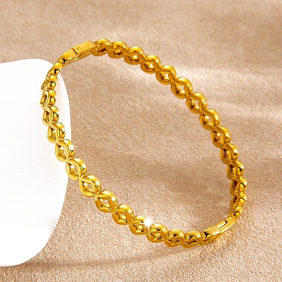 304 Stainless Steel Open Hinged Cuff Bangles WG7032F-01-1