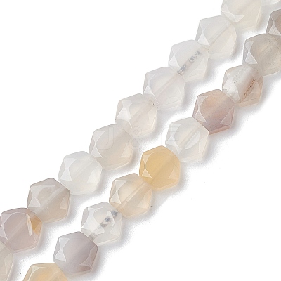 Natural White Agate Beads Strands G-K359-C07-01-1