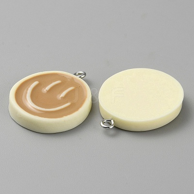 Opaque Resin Enamel Pendants RESI-WH0036-20I-1