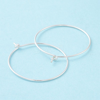 925 Sterling Silver Hoop Earring Findings STER-D035-24S-1