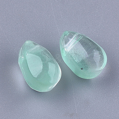 Transparent Spray Painted Glass Charms GLAA-S183-04B-1