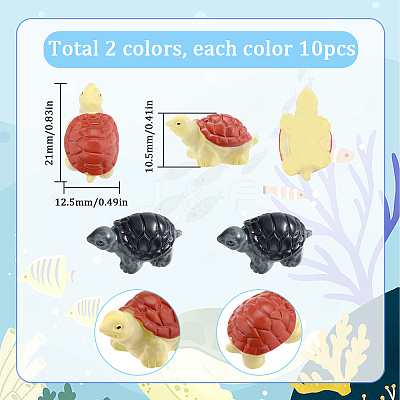 20Pcs 2 Colors Tortoise Resin Home Ornaments DJEW-SC0001-07-1