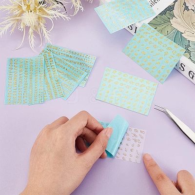 8Pcs 2 Styles Brass Self-Adhesive Picture Stickers STIC-OC0001-02-1
