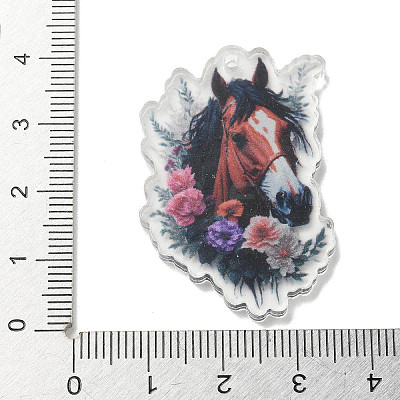 Wsetern Cowboy Theme Printed Acrylic Pendants OACR-H043-01A-1