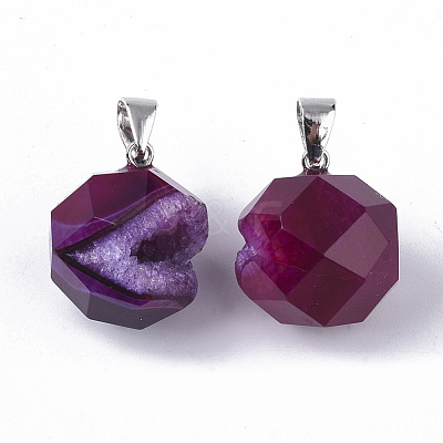 Natural Agate Pendants G-S359-051E-1