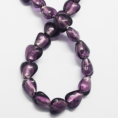 Handmade Silver Foil Glass Beads FOIL-R050-20x13mm-18-1