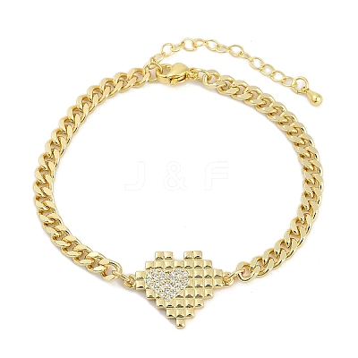 Brass Micro Pave Cubic Zirconia Link Bracelets BJEW-M050-06G-03-1