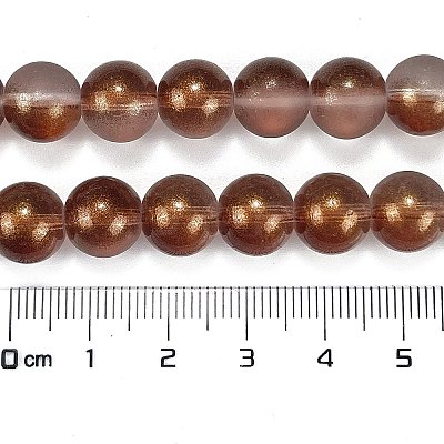 Frosted Transparent Glass Bead Strands GLAA-P065-10mm-13-1