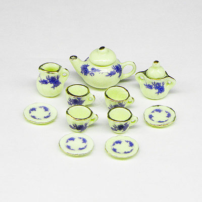 Porcelain Miniature Teapot Cup Set Ornaments PORC-PW0001-053C-1
