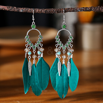 Alloy Rhinestone Teardrop Chandelier Earrings FS-WG764FB-10-1