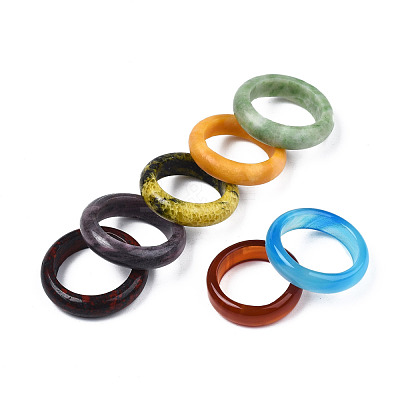Natural & Synthetic Mixed Stone Plain Band Ring for Women G-N0326-99-1