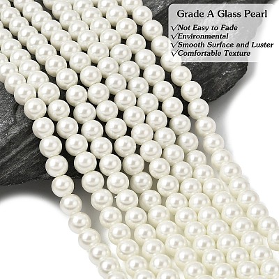 Eco-Friendly Dyed Glass Pearl Beads Strands HY-A008-6mm-RB002-1