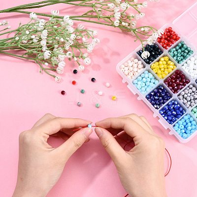 400Pcs 10 Colors Electroplate Glass Beads Strands EGLA-SZ0001-12-1