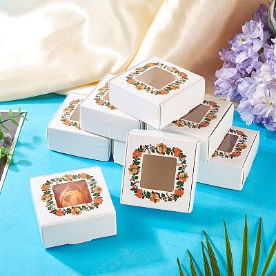 White Cardstock Flower Printed Paper Packaging Mailer Boxes CON-TAC0022-01-1