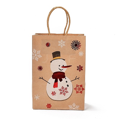 Christmas Theme Hot Stamping Rectangle Paper Bags CARB-F011-02E-1