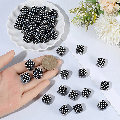 48Pcs Opaque Acrylic European Beads OACR-SC0002-84-1