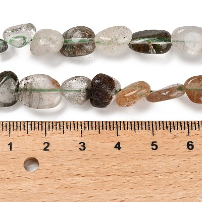 Natural Green Lodolite Quartz Beads Strands G-P497-01E-32-1
