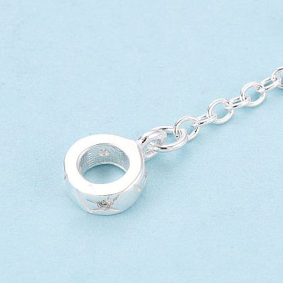 925 Sterling Silver Micro Pave Clear Cubic Zirconia Chain Extenders STER-N016-54S-1