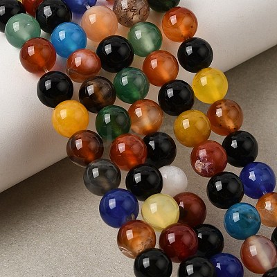 Natural Agate Beads Strands G-F417-05-8mm-1