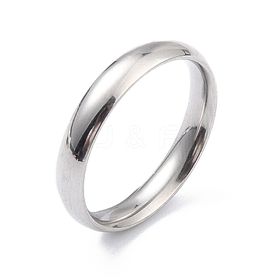 Ion Plating(IP) 304 Stainless Steel Simple Plain Band Finger Ring for Women RJEW-B036-10-1