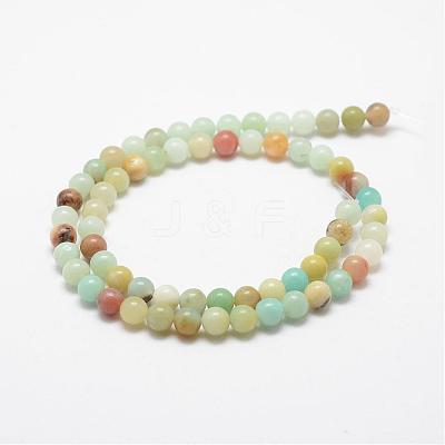 Natural Flower Amazonite Beads Strands G-F415-6mm-1
