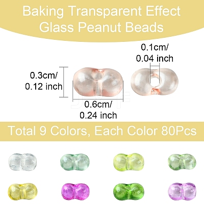 90g 9 Colors Baking Paint Glass Seed Beads SEED-YW0002-51A-1