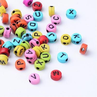 Craft Acrylic Horizontal Hole Letter Beads SACR-S201-09-1