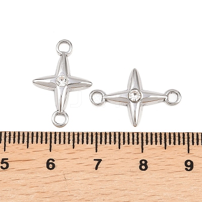 304 Stainless Steel Crystal Rhinestone Connector Charms STAS-P437-14B-P-1