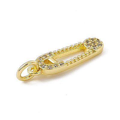 Brass Micro Pave Cubic Zirconia Pendants ZIRC-F132-81G-1