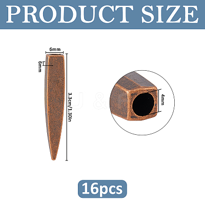 16Pcs Zinc Alloy Cord End FIND-FH0018-03R-1