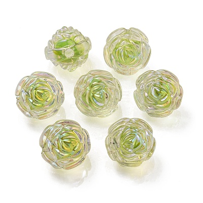 UV Plating Rainbow Iridescent Acrylic Beads OACR-P010-20F-1