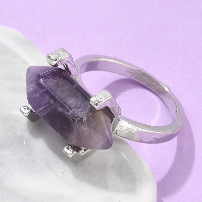 Natural Amethyst Finger Rings RJEW-P121-A02-1