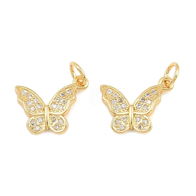 Brass Micro Pave Cubic Zirconia Charms CU-CBA908F-05G-05-1