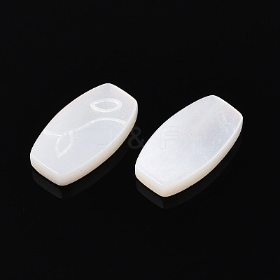 Natural White Shell Cabochons BSHE-T014-18-1