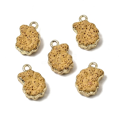 Dyed Synthetic Lava Rock Pendants G-P614-05G-08-1