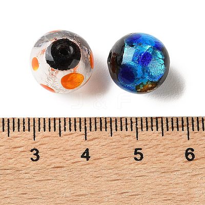 Handmade Silver Foil Glass Beads LAMP-F047-04C-1