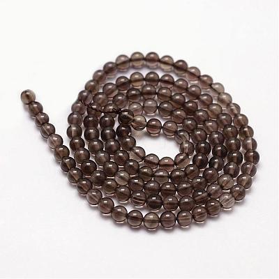 Natural Smoky Quartz Beads Strands G-N0195-02-3mm-1
