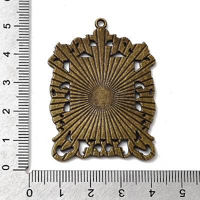 Rectangle Tibetan Style Alloy Big Pendant Cabochon Settings PALLOY-K109-77AB-NR-1