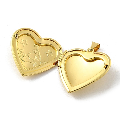 Brass Locket Pendants KK-C092-25G-10-1