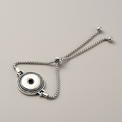Alloy Interchangeable Snap Link Slider Bracelet Settings with Box Chains BJEW-WH0014-005E-1